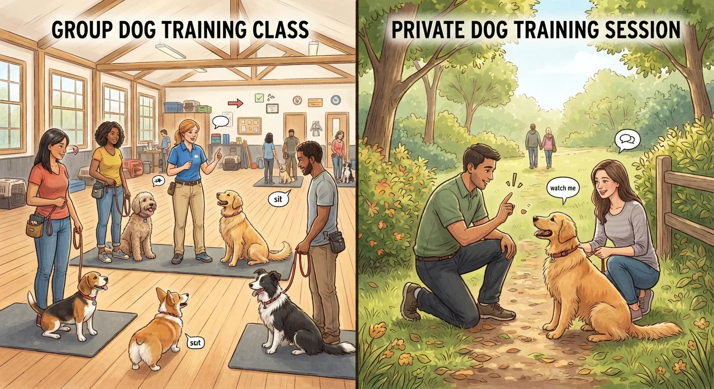 Group Classes vs. Private Dog Training Sessions
