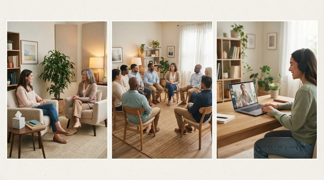 Therapy Formats Compared: Individual, Group, and Online Sessions